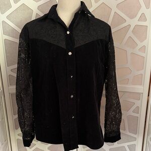Elegant Black Velveteen women’s Shirt